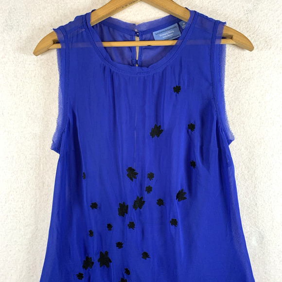 Womens Sheer Chiffon Tunic Top Sz M Cobalt Blue Whimsigoth‎ Fairy Grunge Witchy - Picture 2 of 15